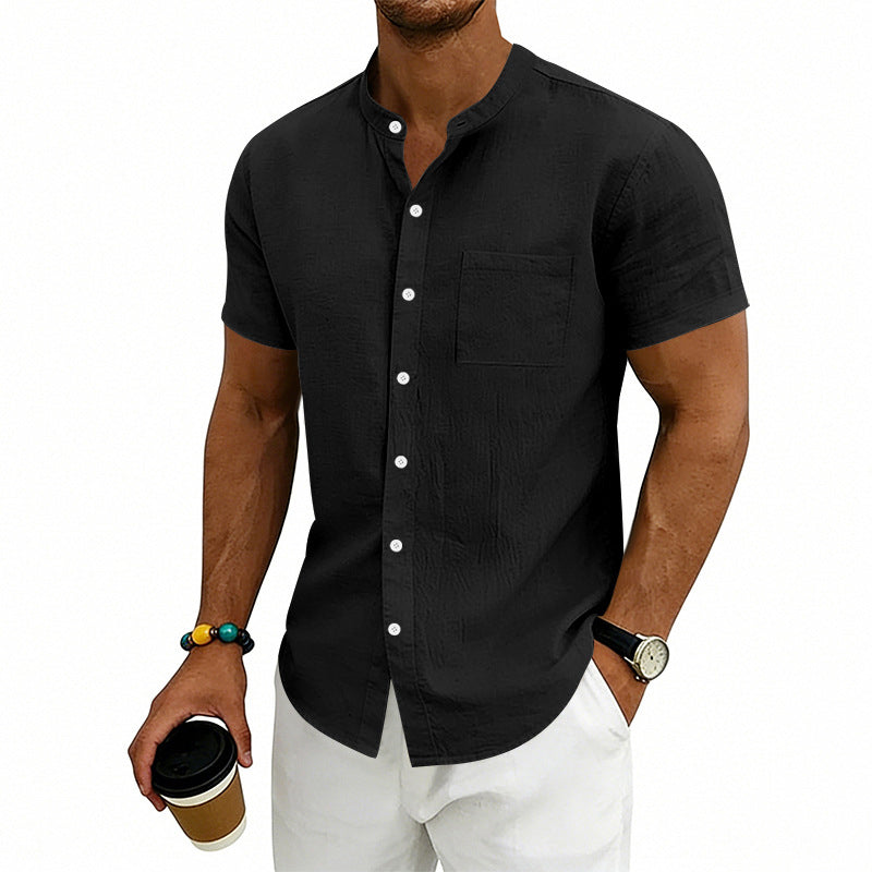 👕50% OFF NOW✨Men's Loose Fit Short Sleeve Shirt – Solid, breathable & everyday comfort – Soft cotton, perfect for warm days or casual weekends ☀️🌿