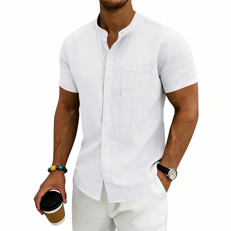 👕50% OFF NOW✨Men's Loose Fit Short Sleeve Shirt – Solid, breathable & everyday comfort – Soft cotton, perfect for warm days or casual weekends ☀️🌿