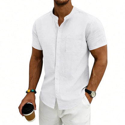 👕50% OFF NOW✨Men's Loose Fit Short Sleeve Shirt – Solid, breathable & everyday comfort – Soft cotton, perfect for warm days or casual weekends ☀️🌿