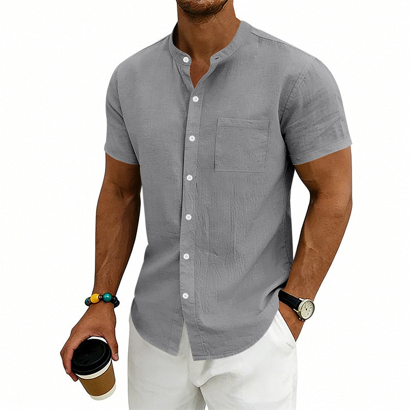 👕50% OFF NOW✨Men's Loose Fit Short Sleeve Shirt – Solid, breathable & everyday comfort – Soft cotton, perfect for warm days or casual weekends ☀️🌿