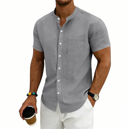 👕50% OFF NOW✨Men's Loose Fit Short Sleeve Shirt – Solid, breathable & everyday comfort – Soft cotton, perfect for warm days or casual weekends ☀️🌿