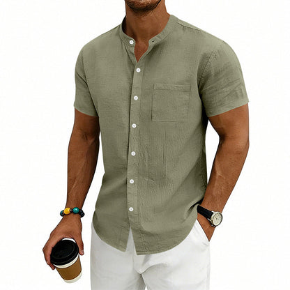 👕50% OFF NOW✨Men's Loose Fit Short Sleeve Shirt – Solid, breathable & everyday comfort – Soft cotton, perfect for warm days or casual weekends ☀️🌿