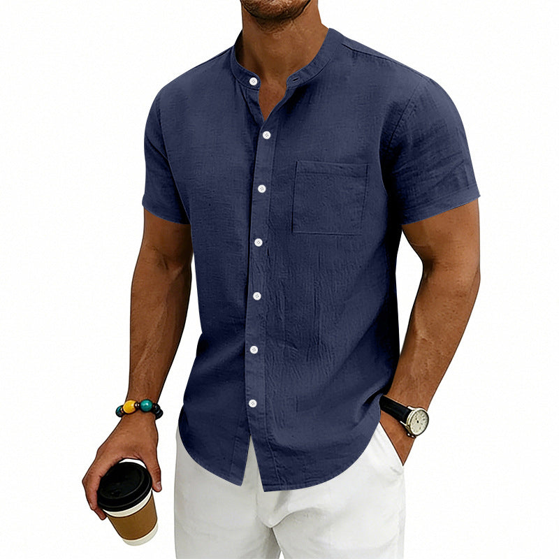 👕50% OFF NOW✨Men's Loose Fit Short Sleeve Shirt – Solid, breathable & everyday comfort – Soft cotton, perfect for warm days or casual weekends ☀️🌿