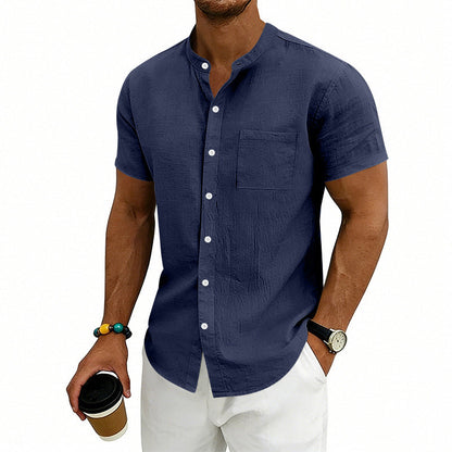 👕50% OFF NOW✨Men's Loose Fit Short Sleeve Shirt – Solid, breathable & everyday comfort – Soft cotton, perfect for warm days or casual weekends ☀️🌿