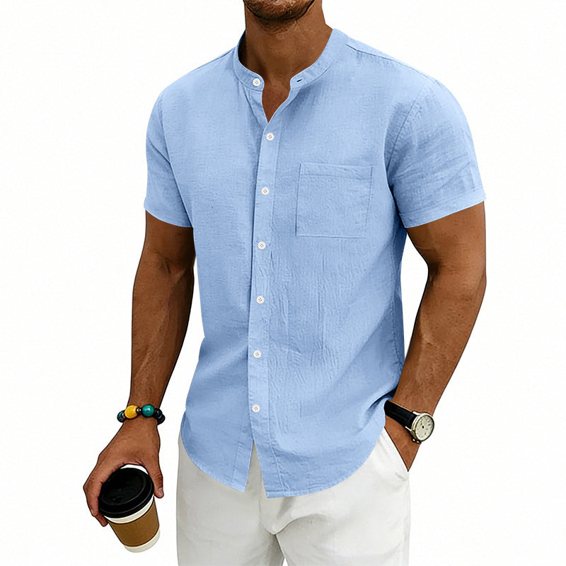 👕50% OFF NOW✨Men's Loose Fit Short Sleeve Shirt – Solid, breathable & everyday comfort – Soft cotton, perfect for warm days or casual weekends ☀️🌿