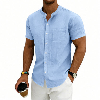 👕50% OFF NOW✨Men's Loose Fit Short Sleeve Shirt – Solid, breathable & everyday comfort – Soft cotton, perfect for warm days or casual weekends ☀️🌿