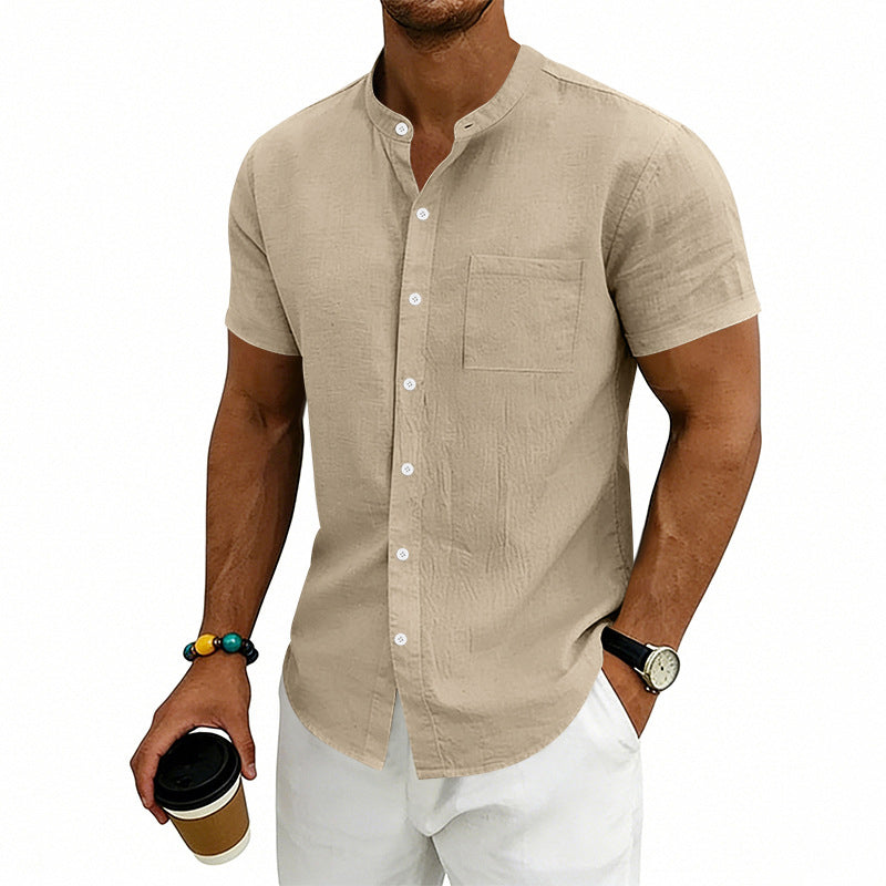 👕50% OFF NOW✨Men's Loose Fit Short Sleeve Shirt – Solid, breathable & everyday comfort – Soft cotton, perfect for warm days or casual weekends ☀️🌿