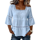 👚 Elegant Square Neck Summer Blouse🌸