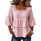 👚 Elegant Square Neck Summer Blouse🌸