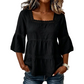 👚 Elegant Square Neck Summer Blouse🌸