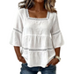 👚 Elegant Square Neck Summer Blouse🌸