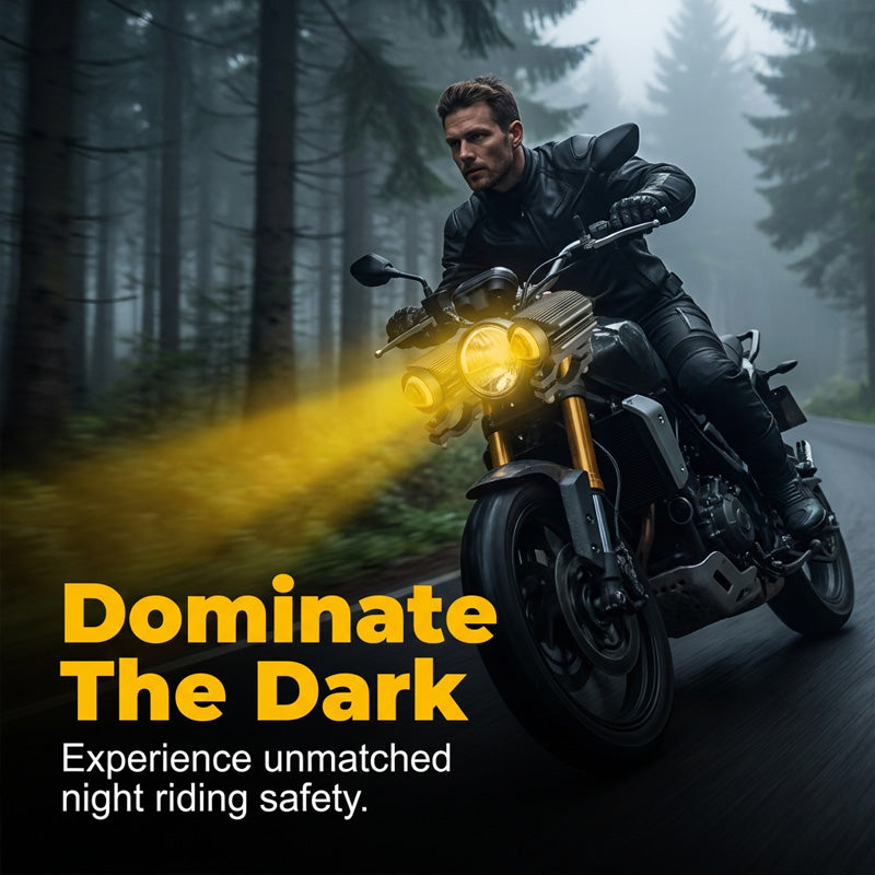 🏍️ 50% OFF NOW! ⏰ Universal Motorcycle LED Spotlight – Dual color auxiliary driving light – White/amber, waterproof & easy mount – boosts visibility in fog, rain or night rides 🌙