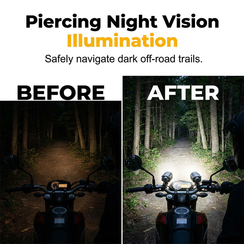 🏍️ 50% OFF NOW! ⏰ Universal Motorcycle LED Spotlight – Dual color auxiliary driving light – White/amber, waterproof & easy mount – boosts visibility in fog, rain or night rides 🌙