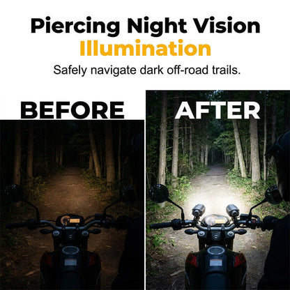 🏍️ 50% OFF NOW! ⏰ Universal Motorcycle LED Spotlight – Dual color auxiliary driving light – White/amber, waterproof & easy mount – boosts visibility in fog, rain or night rides 🌙