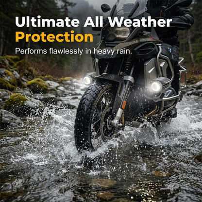 🏍️ 50% OFF NOW! ⏰ Universal Motorcycle LED Spotlight – Dual color auxiliary driving light – White/amber, waterproof & easy mount – boosts visibility in fog, rain or night rides 🌙