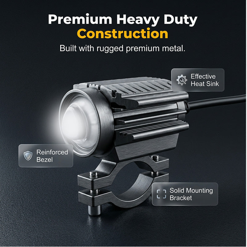 🏍️ 50% OFF NOW! ⏰ Universal Motorcycle LED Spotlight – Dual color auxiliary driving light – White/amber, waterproof & easy mount – boosts visibility in fog, rain or night rides 🌙