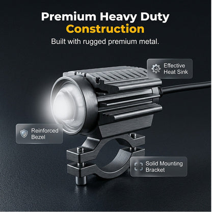 🏍️ 50% OFF NOW! ⏰ Universal Motorcycle LED Spotlight – Dual color auxiliary driving light – White/amber, waterproof & easy mount – boosts visibility in fog, rain or night rides 🌙