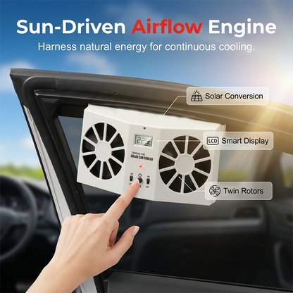 ⏳Time-Limited Special⏰Solar Powered Car Exhaust Fan– Dual Turbo Ventilation & Temperature Display☀️