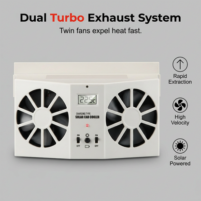 ⏳Time-Limited Special⏰Solar Powered Car Exhaust Fan– Dual Turbo Ventilation & Temperature Display☀️