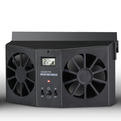 ⏳Time-Limited Special⏰Solar Powered Car Exhaust Fan– Dual Turbo Ventilation & Temperature Display☀️
