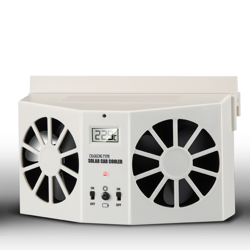 ⏳Time-Limited Special⏰Solar Powered Car Exhaust Fan– Dual Turbo Ventilation & Temperature Display☀️