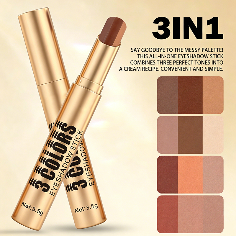 ⏳Time-Limited Special⏰3-in-1 Gradient Eyeshadow Stick – One-Swipe, Waterproof, Curved Nib ✨