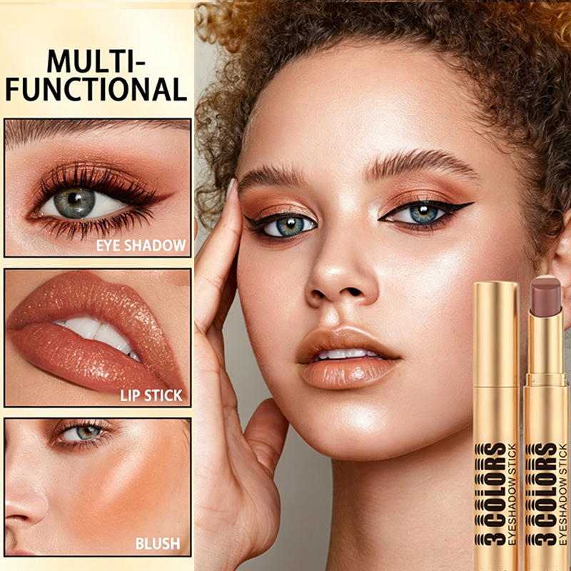 ⏳Time-Limited Special⏰3-in-1 Gradient Eyeshadow Stick – One-Swipe, Waterproof, Curved Nib ✨