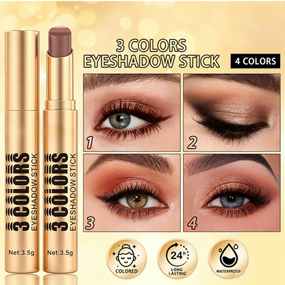 ⏳Time-Limited Special⏰3-in-1 Gradient Eyeshadow Stick – One-Swipe, Waterproof, Curved Nib ✨