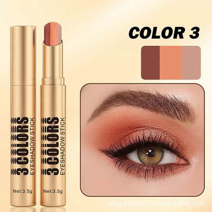 🌸 BUY 1 GET 1 FREE! ✨ 3-in-1 Gradient Eyeshadow Stick – Quick Application, Waterproof, Creamy Texture 💫