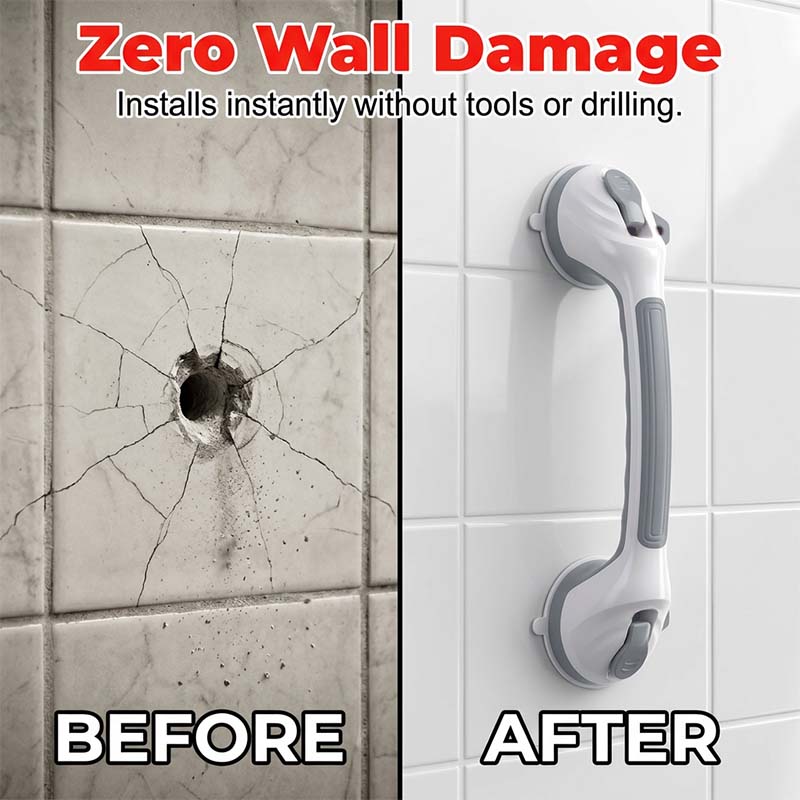 🚿 🛁 Suction Grab Bar – No drilling, high-strength & washable ✨