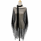 Women’s Hollow-Out Fishnet Tassel Poncho