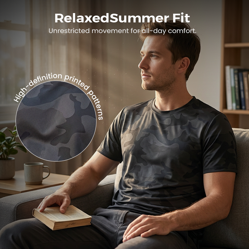 ⏳Time-Limited Special⏰Men's Quick Dry Camo Sports T-Shirt – Moisture Wicking & Active Fit – Train in Style 💪