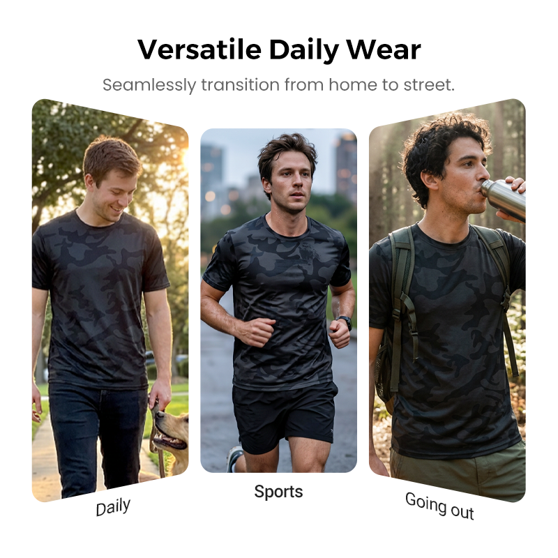 ⏳Time-Limited Special⏰Men's Quick Dry Camo Sports T-Shirt – Moisture Wicking & Active Fit – Train in Style 💪
