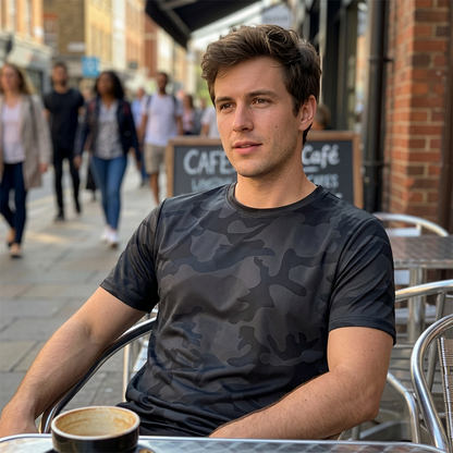 ⏳Time-Limited Special⏰Men's Quick Dry Camo Sports T-Shirt – Moisture Wicking & Active Fit – Train in Style 💪