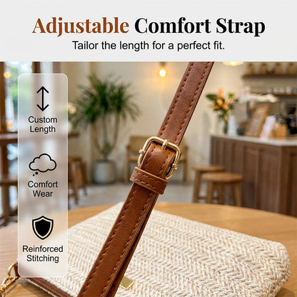 Women's Woven Straw Shoulder Clutch Bag