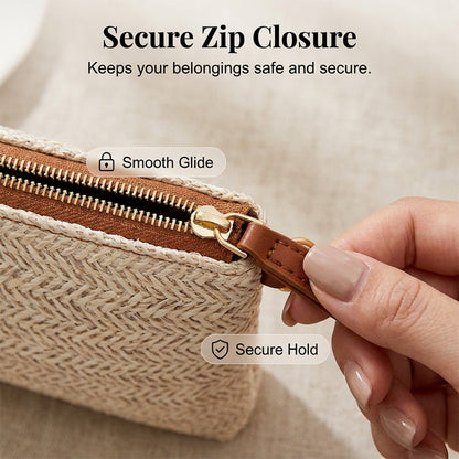Women's Woven Straw Shoulder Clutch Bag