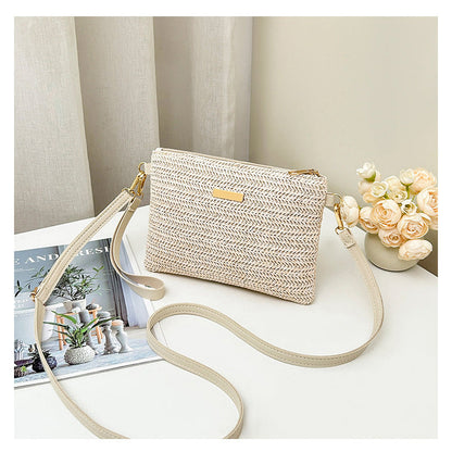 Women's Woven Straw Shoulder Clutch Bag