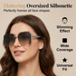 Rimless Oversized Square Sunglasses