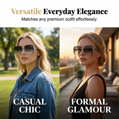 Rimless Oversized Square Sunglasses