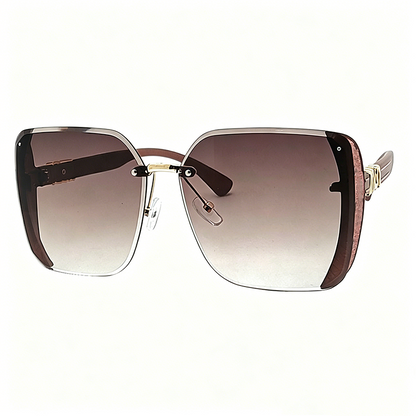 Rimless Oversized Square Sunglasses