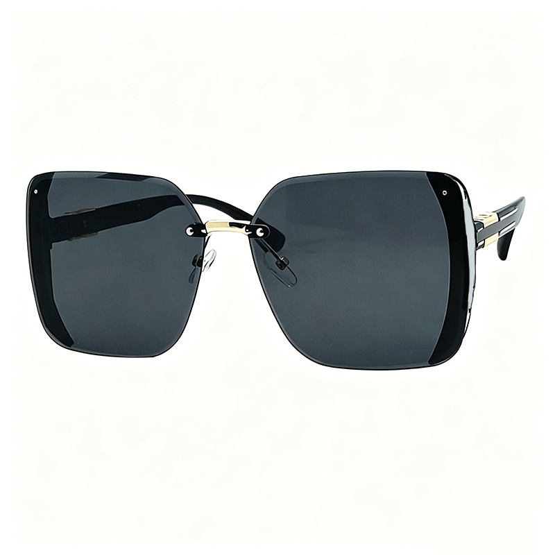 Rimless Oversized Square Sunglasses