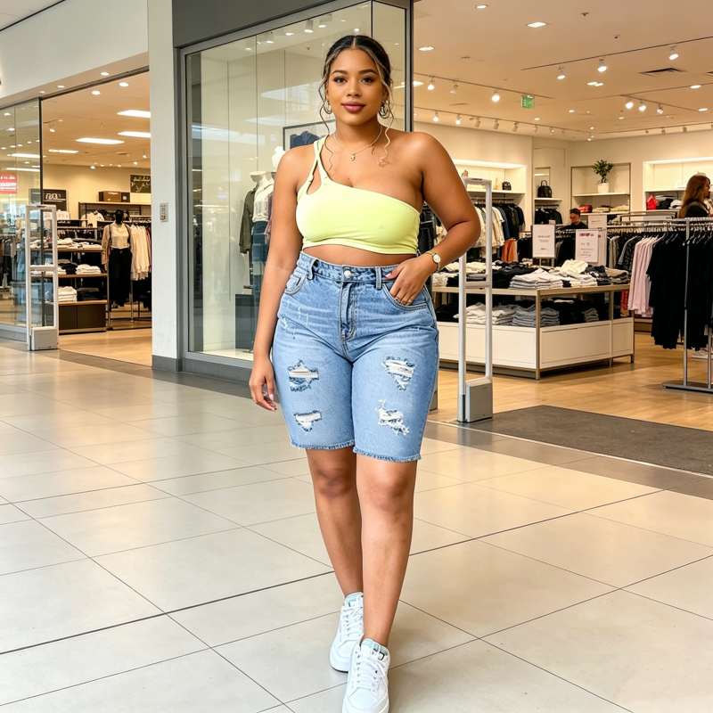 🌸 50% OFF NOW! 🌸 Women's Plus Size Distressed Denim Shorts