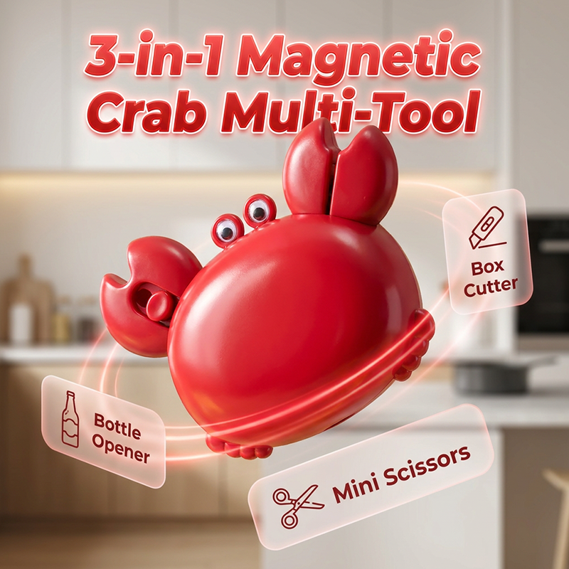 Multifunctional Magnetic Crab-Shaped Bottle Opener