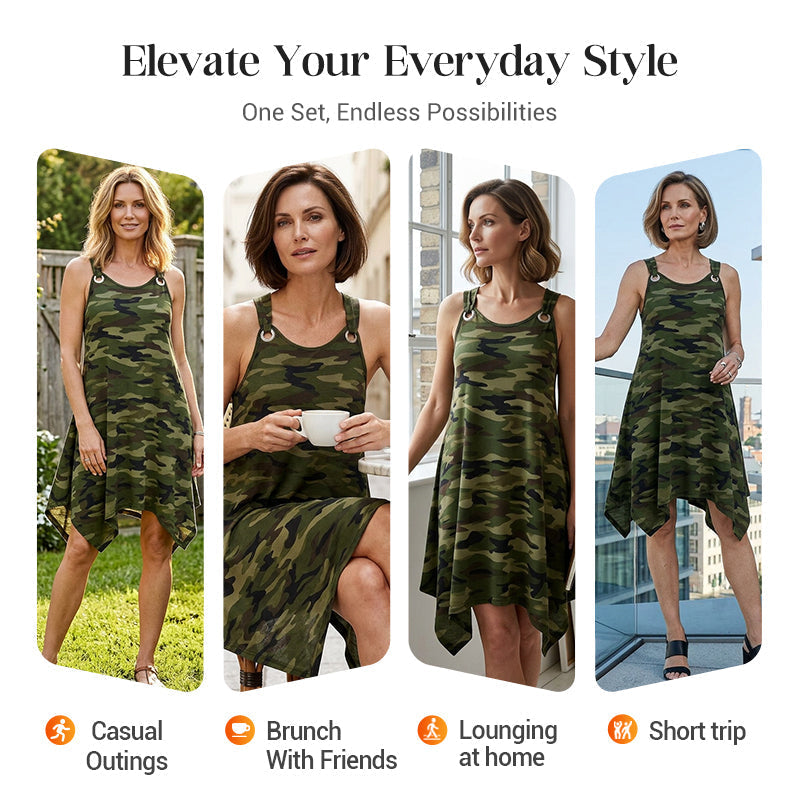 💃 Curve-Enhancing Camouflage Midi Dress >> Shape | Style | Sass
