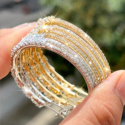 Women's Sparkling Cubic Zirconia Hoop Earrings