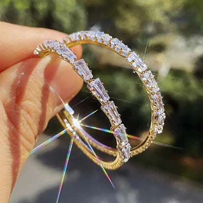 Women's Sparkling Cubic Zirconia Hoop Earrings