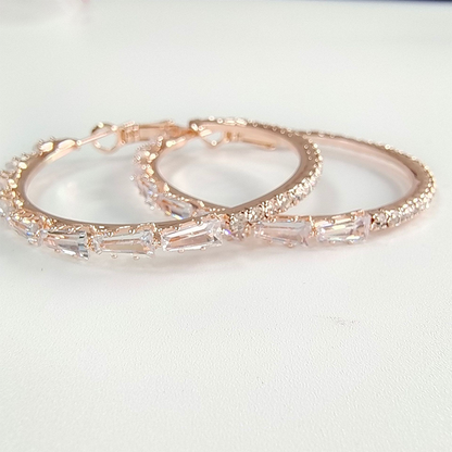 Women's Sparkling Cubic Zirconia Hoop Earrings