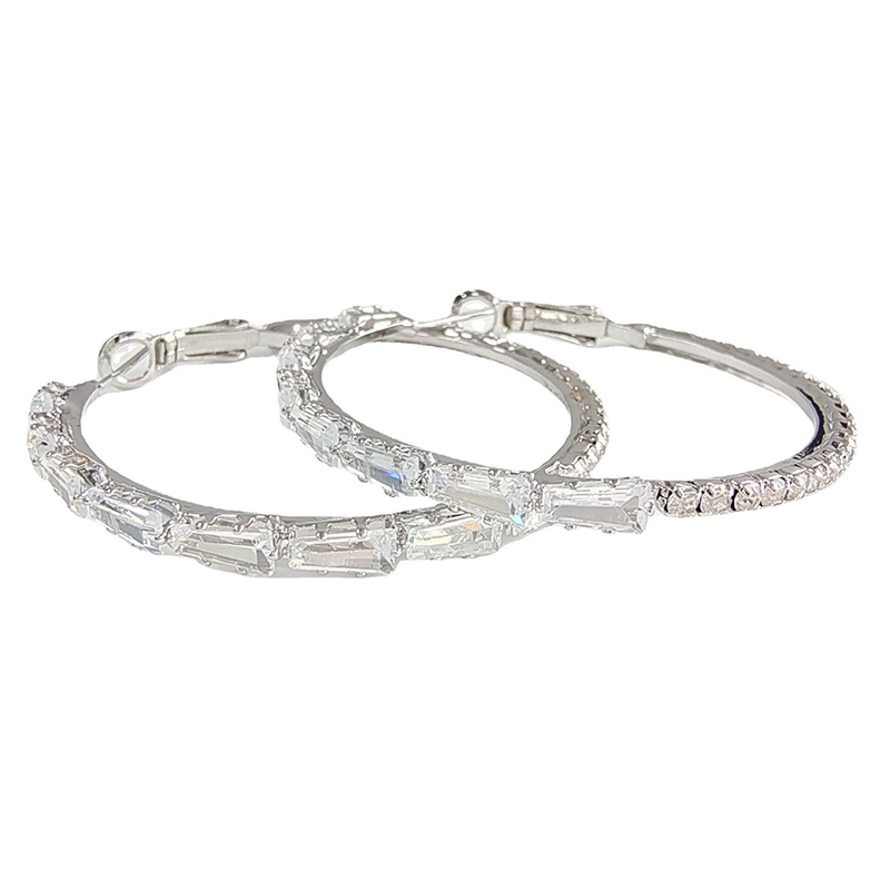 Women's Sparkling Cubic Zirconia Hoop Earrings