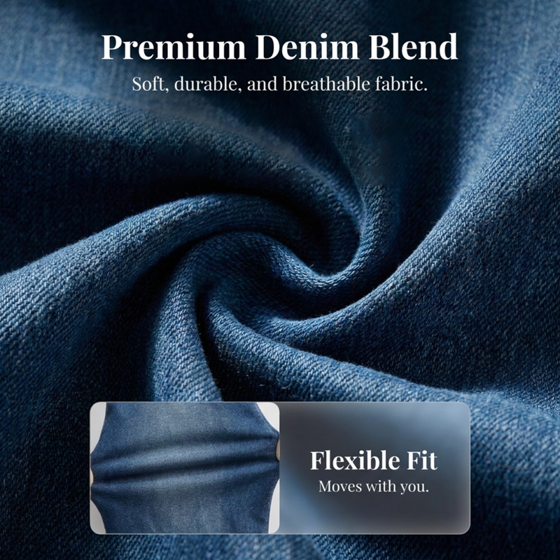 Women's V-Neck Cold-Shoulder Denim Dress
