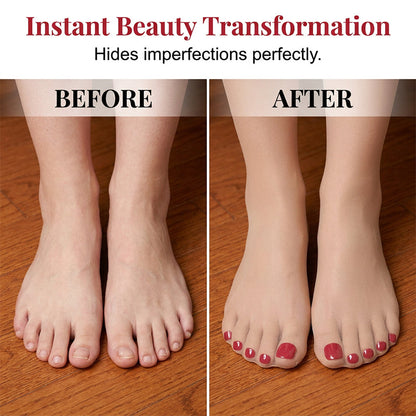 Instant Pedicure Sheer Stockings with Artificial Toenails